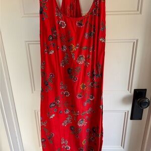 Old Navy racerback, keyhole Red Floral Dress